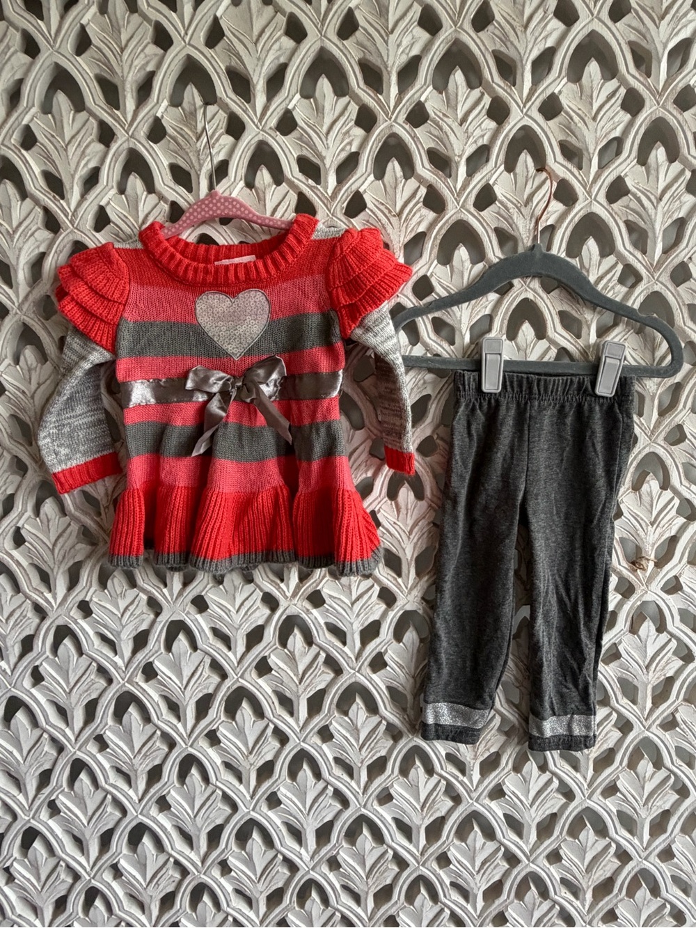 Little Lass Girls 12M Sweater Dress & Leggings 2 Piece Set